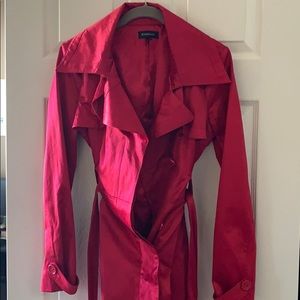 Bebe Fuschia double breasted lined button up coat